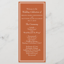 Programa Boda de Terracota Minimalista Fronteriza Moderna