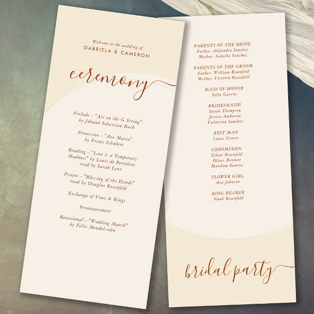 Programa Boda de tono de otoño mínimo de Boho (Subido por el creador)