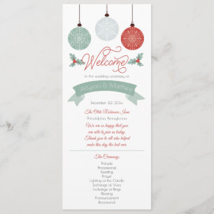 Programa Boda de vacaciones de los Navidades Baubles y Holl