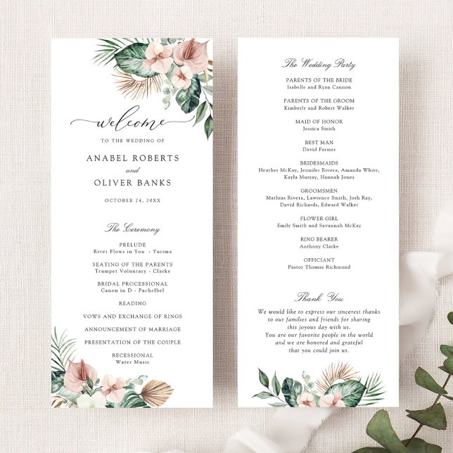 Programa Boda de vegetación de Rubor con flores de palmera  (Subido por el creador)