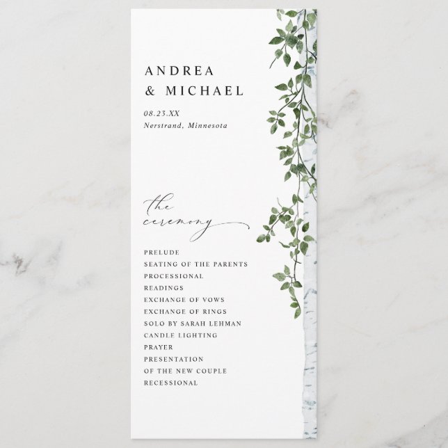 Programa Boda del follaje de vegetación de árbol de aves si (Anverso)