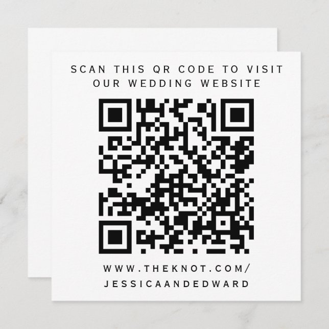 Programa Boda Detalles Código Qr Moda mínima simple negro (Anverso / Reverso)