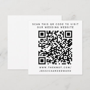 Programa Boda Detalles Código Qr Moda mínima simple negro