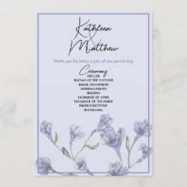 Programa Boda Dusty Blue Floral Watercolor