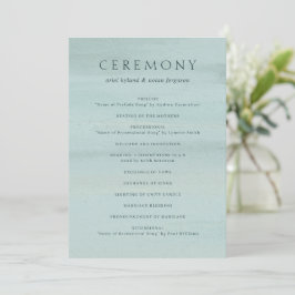 Programa Boda elegante con acuarela verde moderna