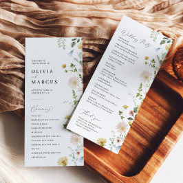 Programa Boda elegante con flores silvestres de primavera d