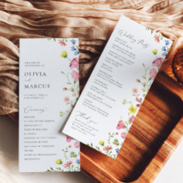 Programa Boda elegante de cuento de hadas del Boho Wildflow