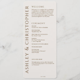 Programa Boda elegante de estilo moderno de Walnut Brown