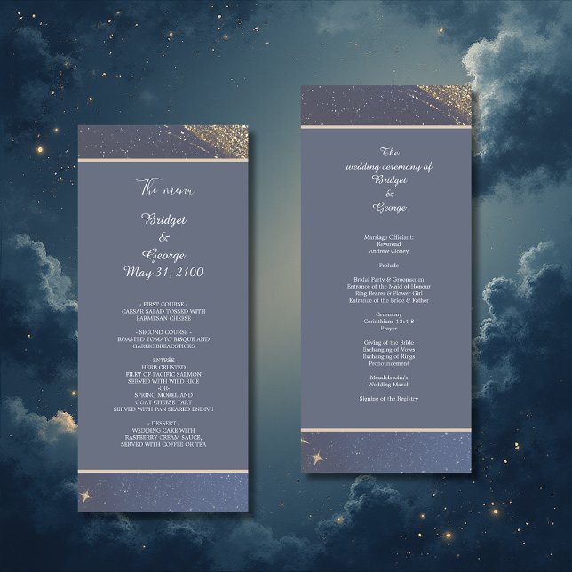 Programa boda elegante de galaxia azul (Subido por el creador)