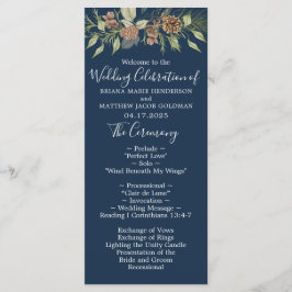 Programa Boda elegante de invierno en azul marino y letra s
