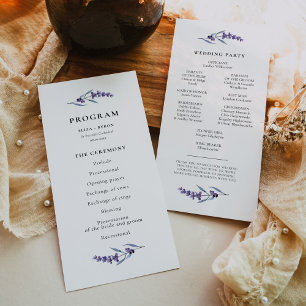 Programa Boda elegante de Lavender