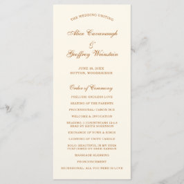 Programa Boda elegante de marfil y cobre simple