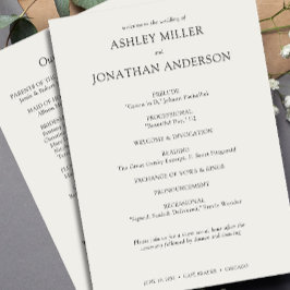 Programa Boda Elegante Moderno y Simple Elements