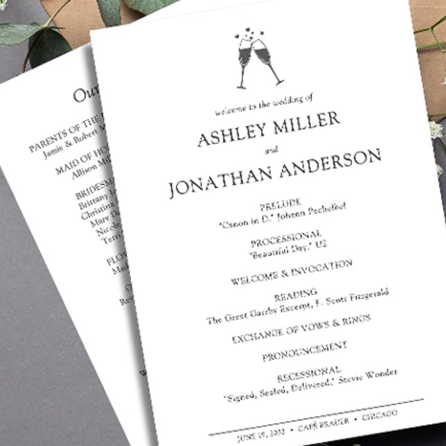 Programa Boda Elegante Moderno y Simple Elements (Subido por el creador)