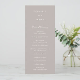 Programa Boda elegante simple taupe