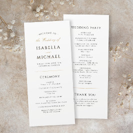 Programa Boda elegante y moderno sencillo