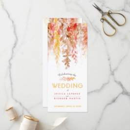 Programa Boda en cascada cepas de otoño acuarela