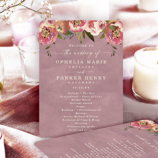 Programa Boda en el cottagecore polvoriento rosa de Ophelia