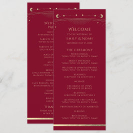 Programa Boda espacial Mystic Burgundy Gold Star Moon