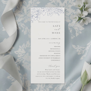 Programa Boda Floral Azul Delicada