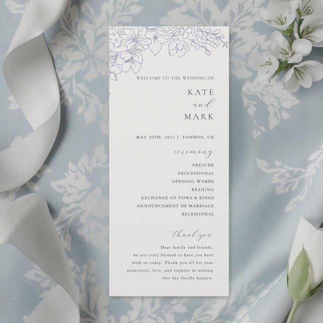 Programa Boda Floral Azul Delicada (Subido por el creador)