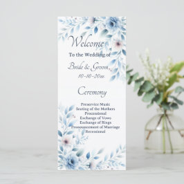 Programa Boda floral azul elegante