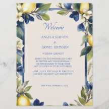 Boda floral azul limón italiano