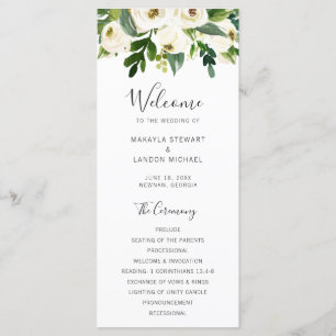 Programa Boda floral blanca de elegante verdor
