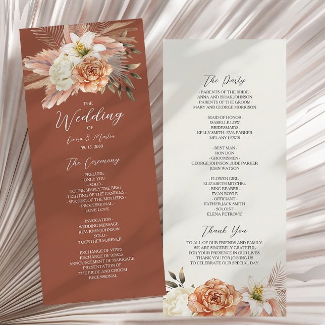 Programa Boda Floral Boho Rústica (Subido por el creador)