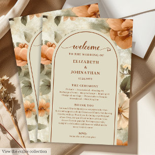 Programa Boda Floral Boho Rústica Marfil Olivo Verde Salvia