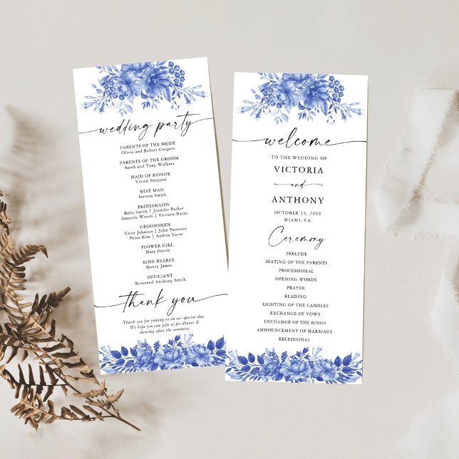 Programa Boda Floral Chinoiserie de Porcelana Azul (Subido por el creador)