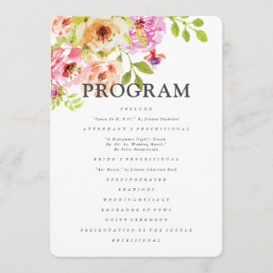 Programa Boda floral de acuarela rusa