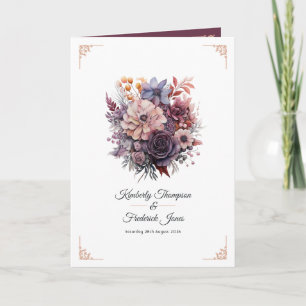 Programa Boda floral de ciruela, gris, cobre y rosa polvori