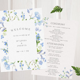 Programa Boda floral de color azul claro