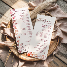 Programa Boda floral de flores silvestres boho chic rústico