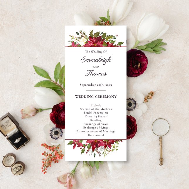 Programa Boda floral de Poinsettia roja escarlata (Subido por el creador)