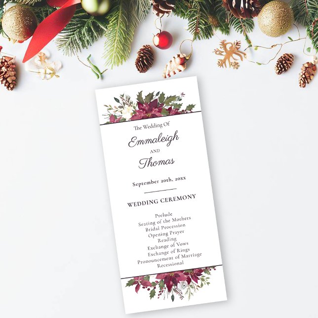 Programa Boda Floral de Poinsettia | Rojo escarlata (Subido por el creador)