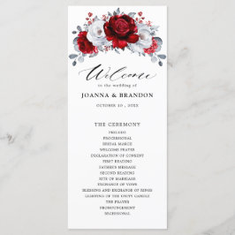 Programa Boda floral metálico Royal Red White Silver