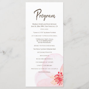 Programa Boda floral minimalista + acuarela