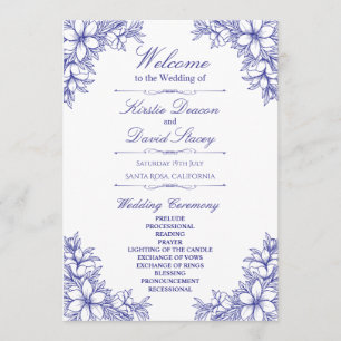 Programa Boda Floral Ornate Azul