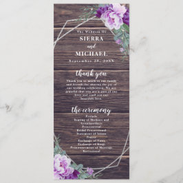Programa Boda floral Rustic Barnwood Purple & Silver