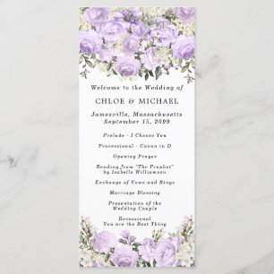 Programa Boda floral Rustic Purple Rosa