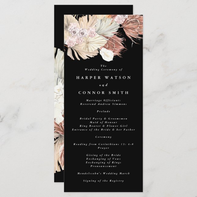 Programa Boda floral Tropical Premium Black Grass (Anverso / Reverso)