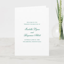 Programa Boda Formal Elegante Verde Esmeralda Tradicional