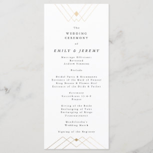 Programa Boda Gatsby de Decoro Geométrico Blanco Diamante O