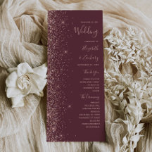 Boda Glitter Oro Rosa Burgundy Oscuro Moderno