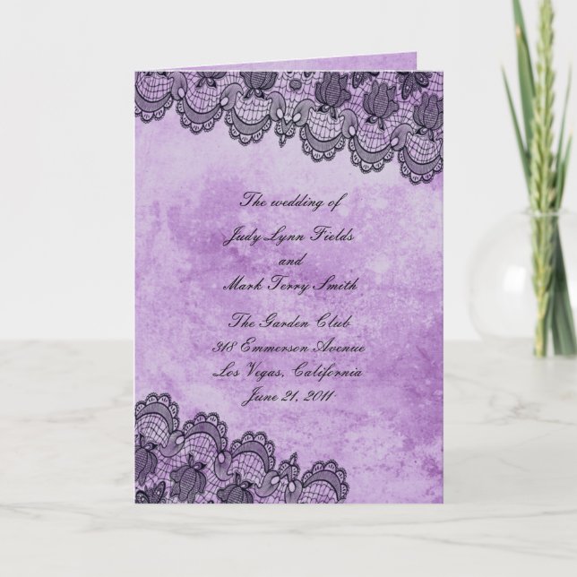 Programa Boda gótico morado de Black Lace (Anverso)