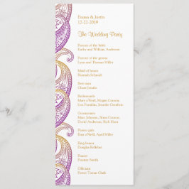 Programa Boda indio Paisley Purple y Gold