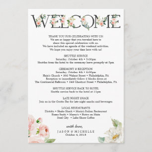 Programa Boda Itinerario - Bienvenida Boda - Bachelorette