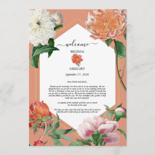 Programa Boda Itinerario de Flores de Peonies Rosa